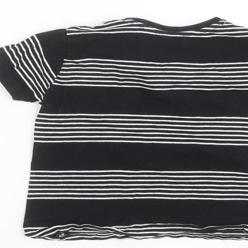 Primark Boys Black Striped  Basic T-Shirt Size 3-4 Years