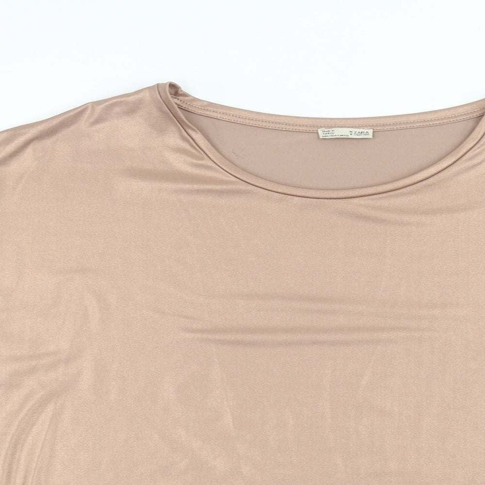 Zara Womens Pink   Basic T-Shirt Size L