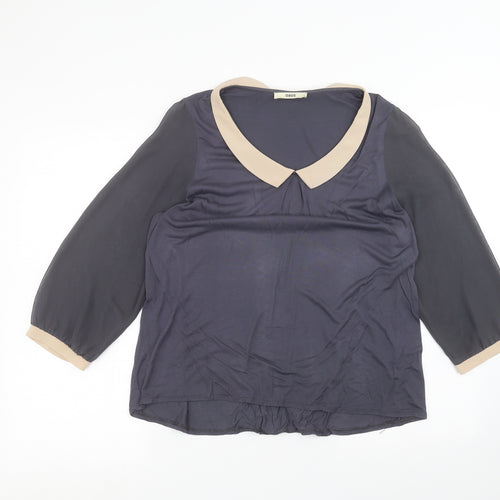 Oasis Womens Blue   Basic Blouse Size L