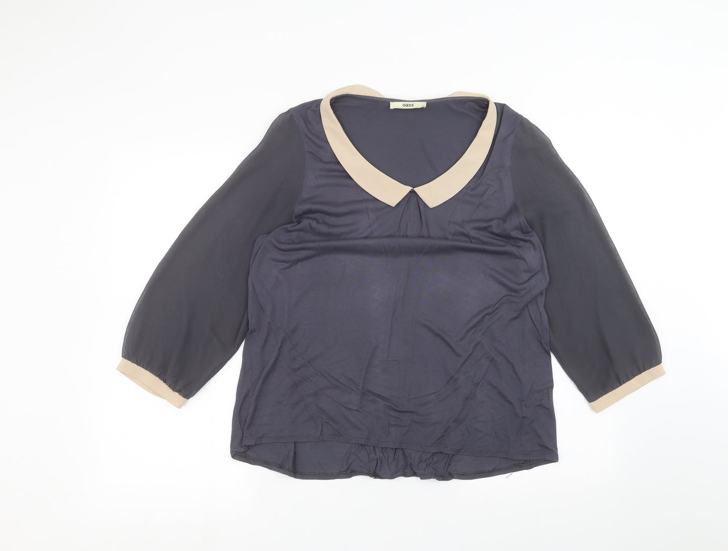 Oasis Womens Blue   Basic Blouse Size L