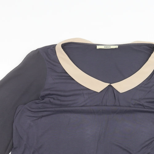 Oasis Womens Blue   Basic Blouse Size L