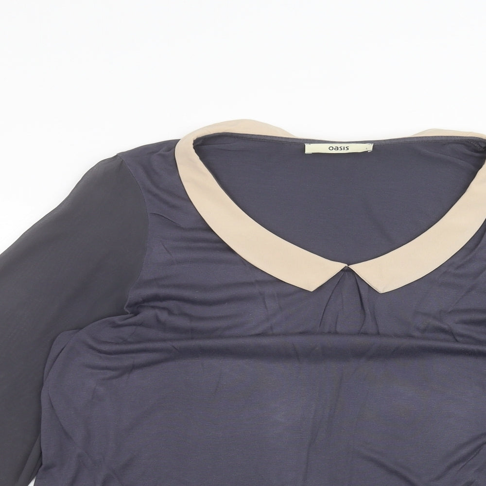 Oasis Womens Blue   Basic Blouse Size L