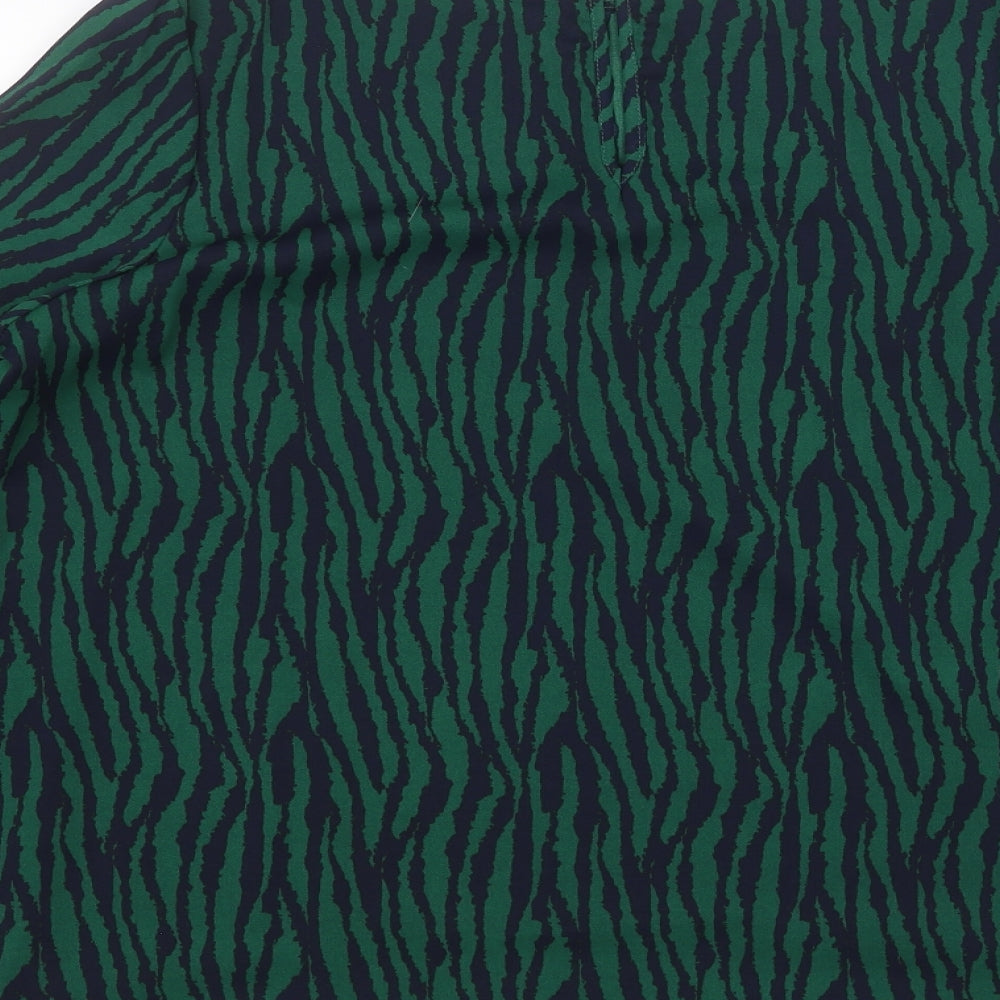 Bella and Blue Womens Grey Animal Print  Basic Blouse Size 14