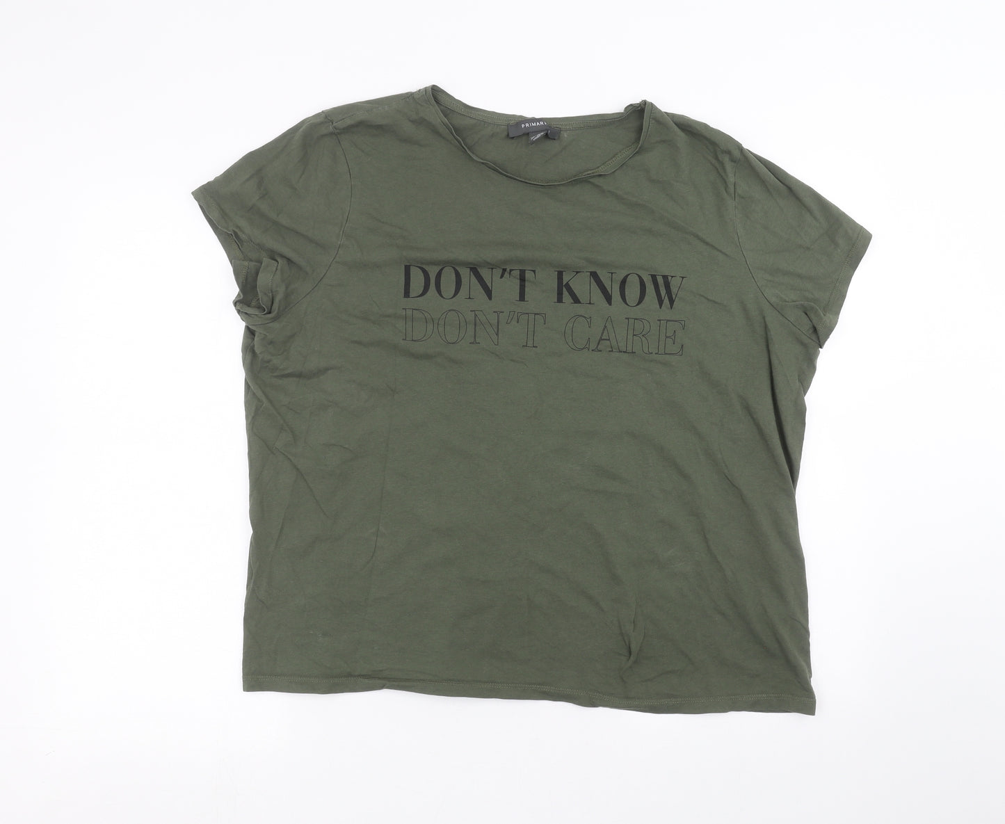Primark Womens Green   Basic T-Shirt Size XL