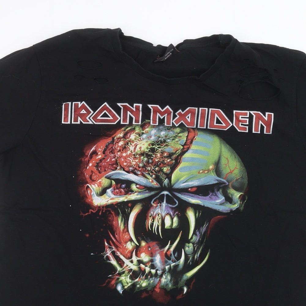 Iron Maiden Mens Black    T-Shirt Size L