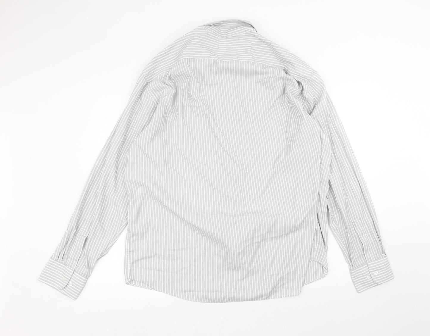 Marks and Spencer Womens White Striped  Basic Button-Up Size 18