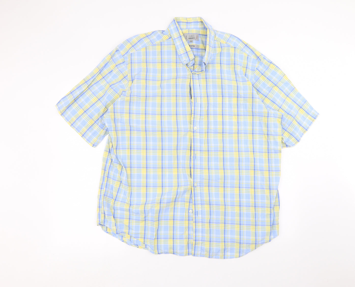 Marks and Spencer Mens Blue Striped   Dress Shirt Size 2XL