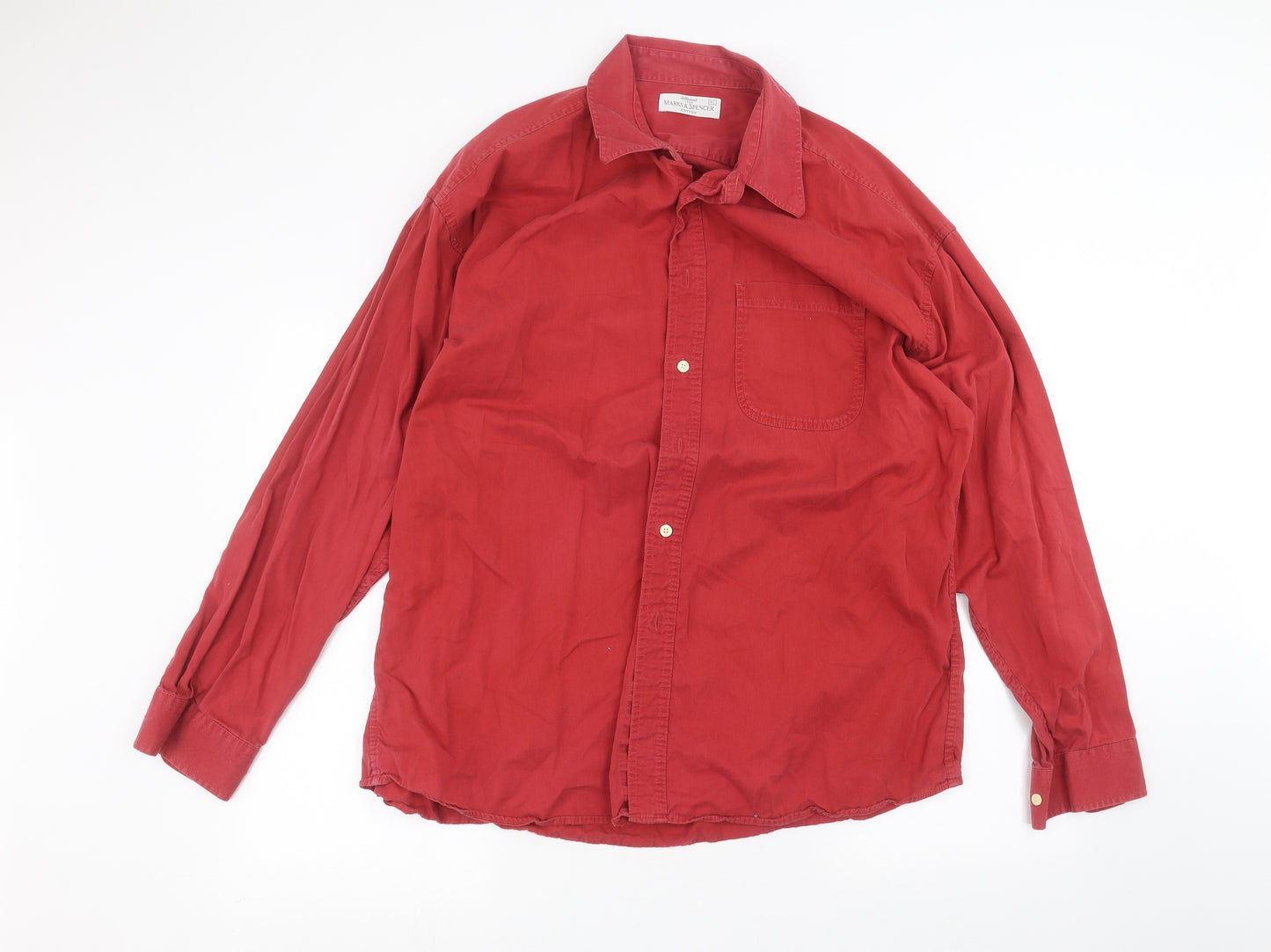 Marks and Spencer Mens Red    Dress Shirt Size XL