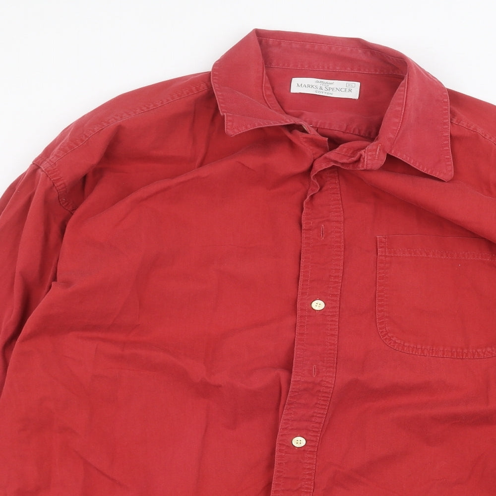 Marks and Spencer Mens Red    Dress Shirt Size XL