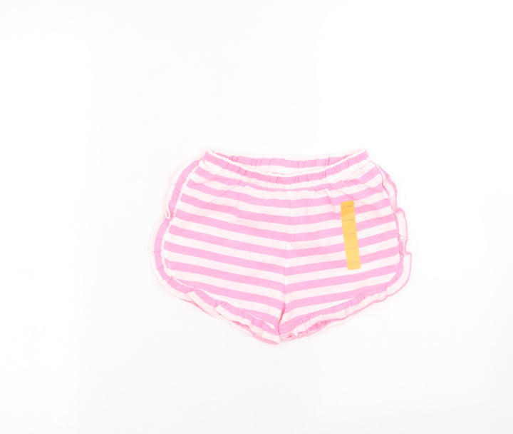 Matalan Girls White Striped Cut-Off Shorts Size 4-5 Years
