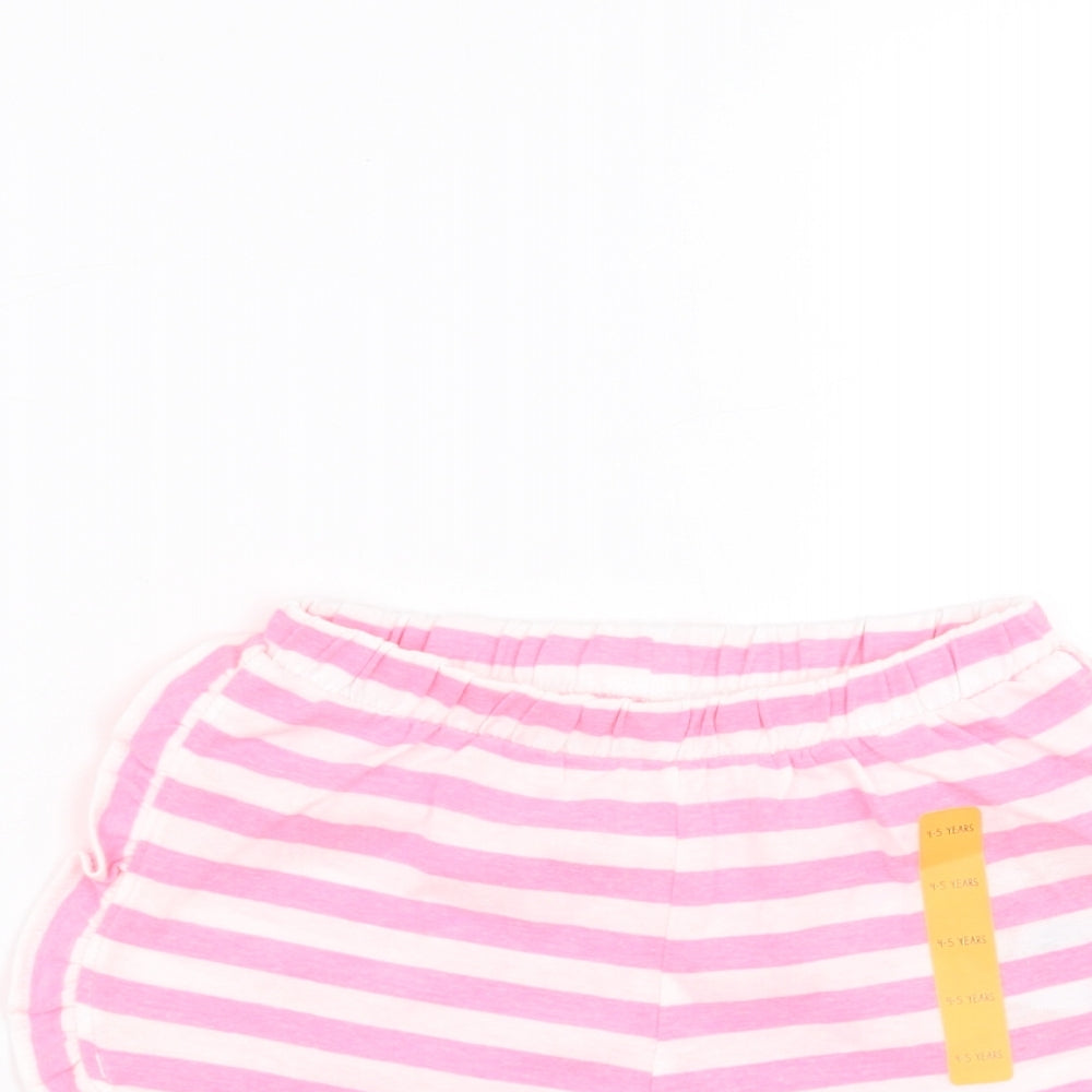 Matalan Girls White Striped  Cut-Off Shorts Size 4-5 Years