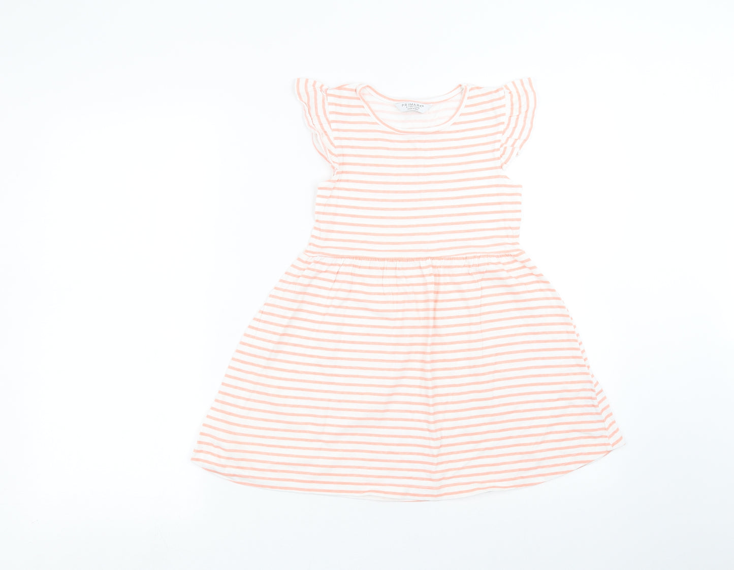 Primark Girls White Striped  A-Line  Size 6-7 Years