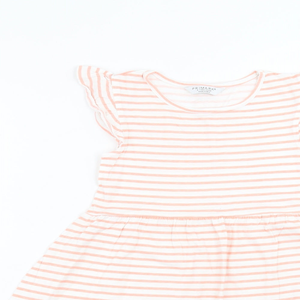 Primark Girls White Striped  A-Line  Size 6-7 Years