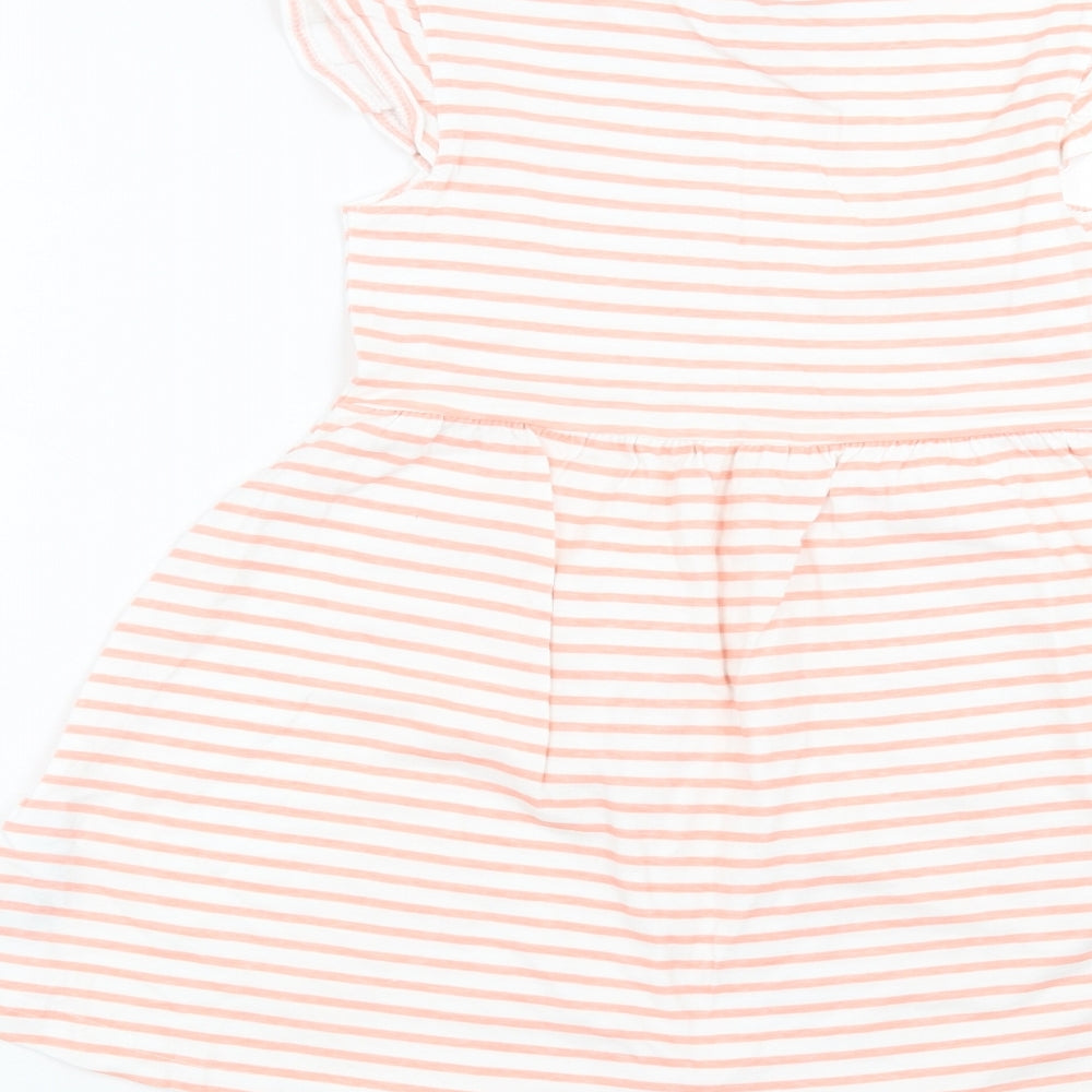 Primark Girls White Striped  A-Line  Size 6-7 Years