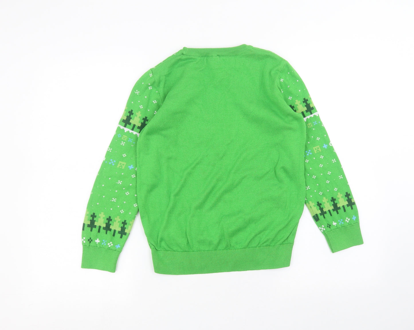 George Boys Green   Pullover Jumper Size 9-10 Years  - Minecraft