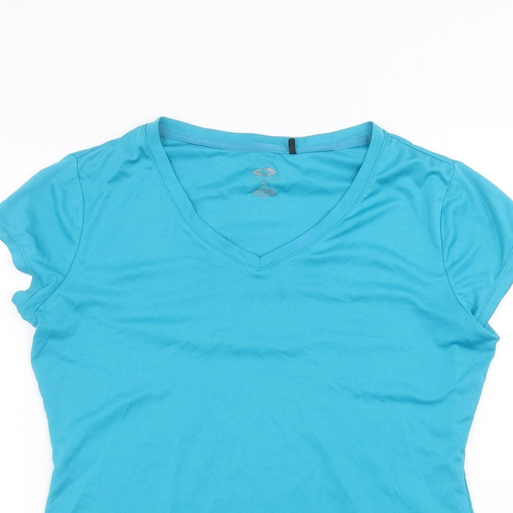 athletic woman Womens Blue   Basic T-Shirt Size M