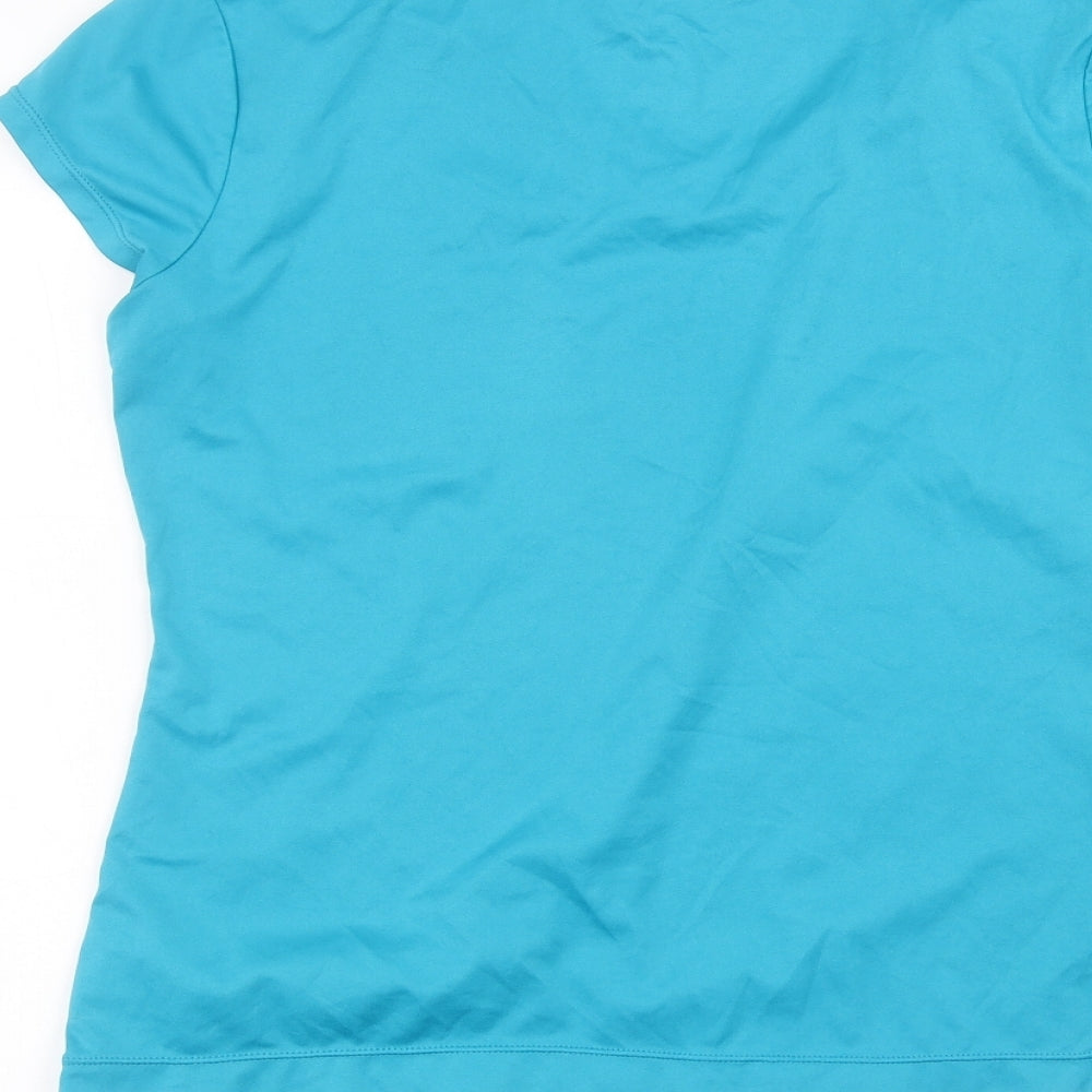 athletic woman Womens Blue   Basic T-Shirt Size M