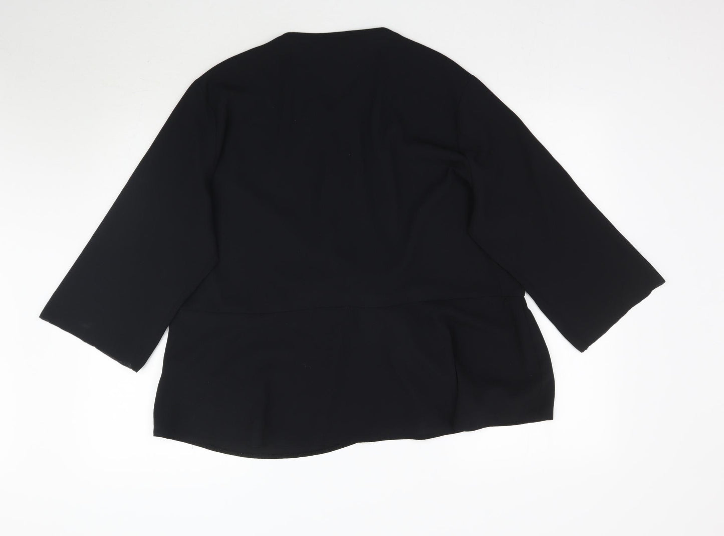 Select Womens Black   Basic Blouse Size 18  - Tie front detail