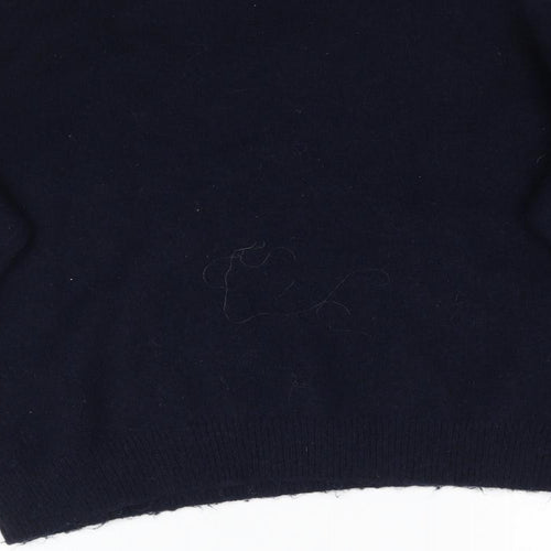 Redherring Womens Blue  Knit Pullover Jumper Size 16  - Fluffy Pom pom detail