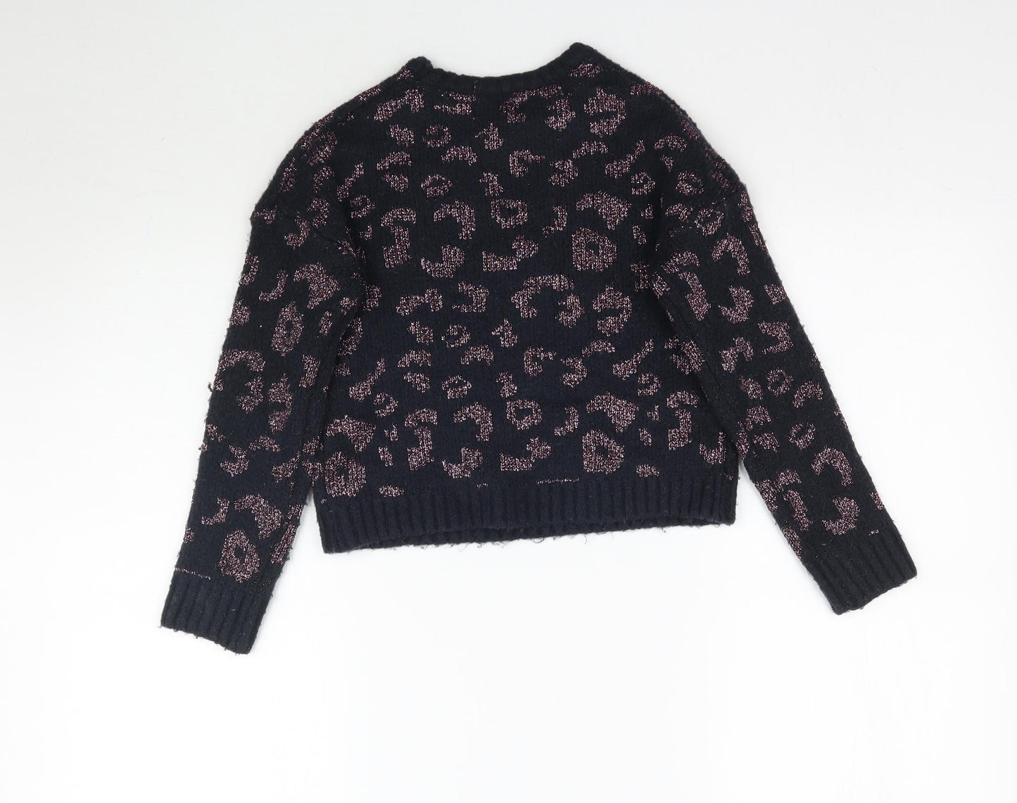 Primark Girls Blue Animal Print Knit Pullover Jumper Size 8-9 Years