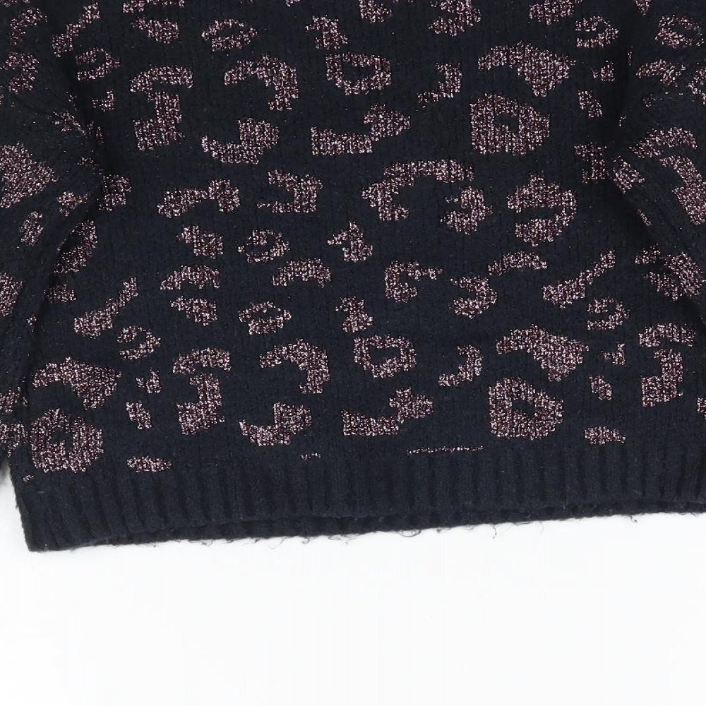 Primark Girls Blue Animal Print Knit Pullover Jumper Size 8-9 Years