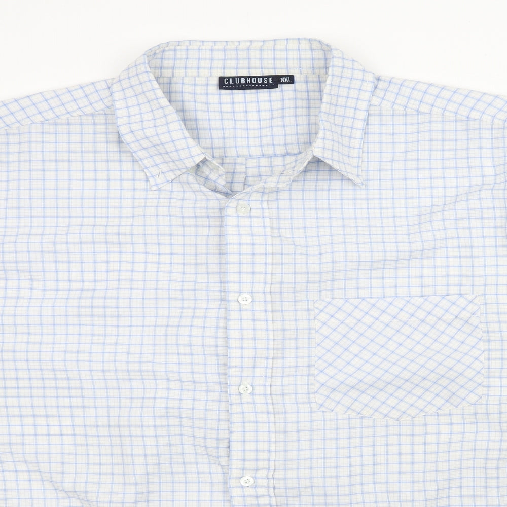 Club House Mens Blue Plaid   Button-Up Size 2XL