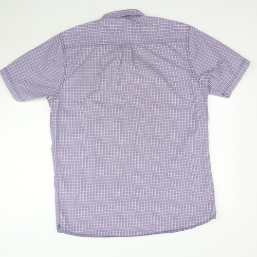 Attire Mens Purple Plaid   Button-Up Size 2XL