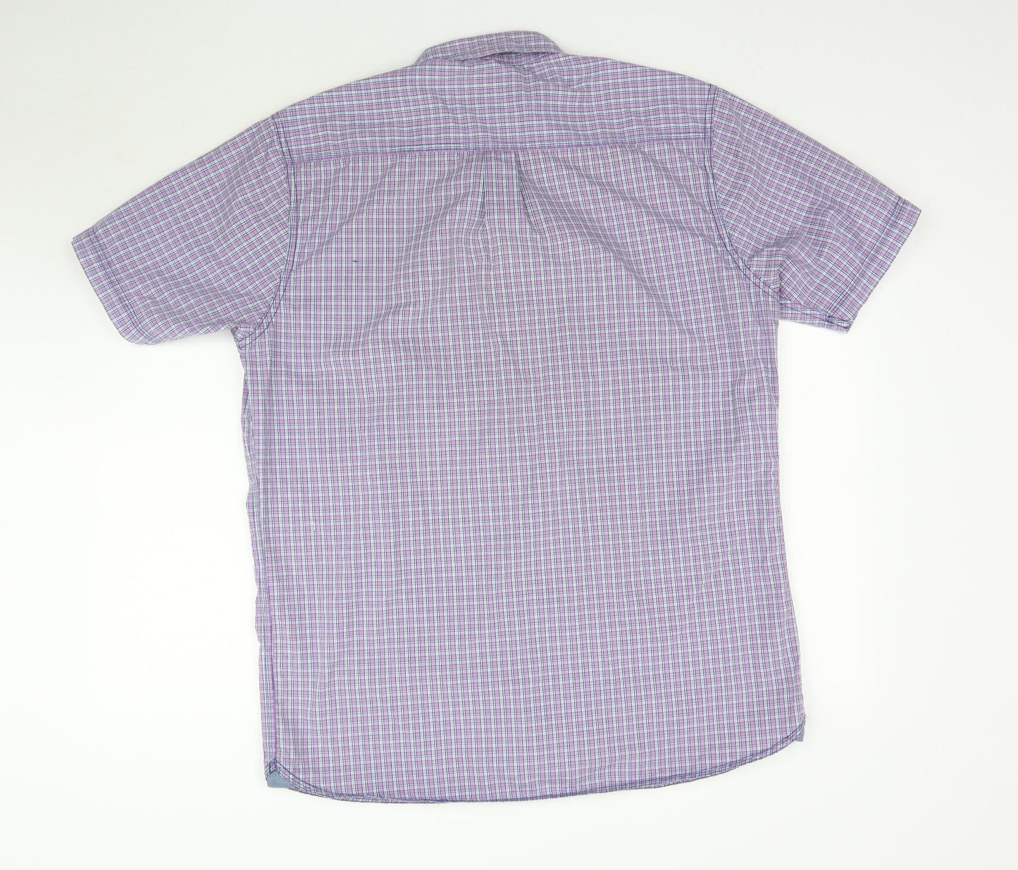 Attire Mens Purple Plaid   Button-Up Size 2XL
