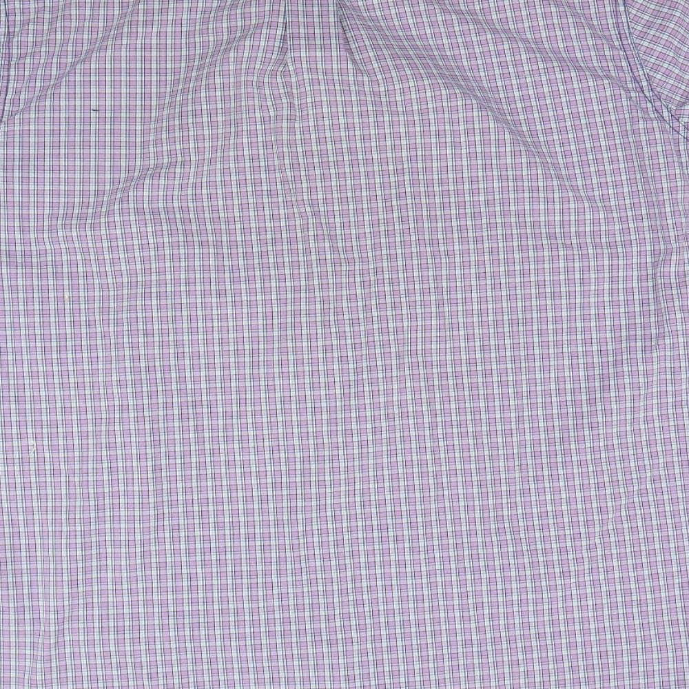 Attire Mens Purple Plaid   Button-Up Size 2XL