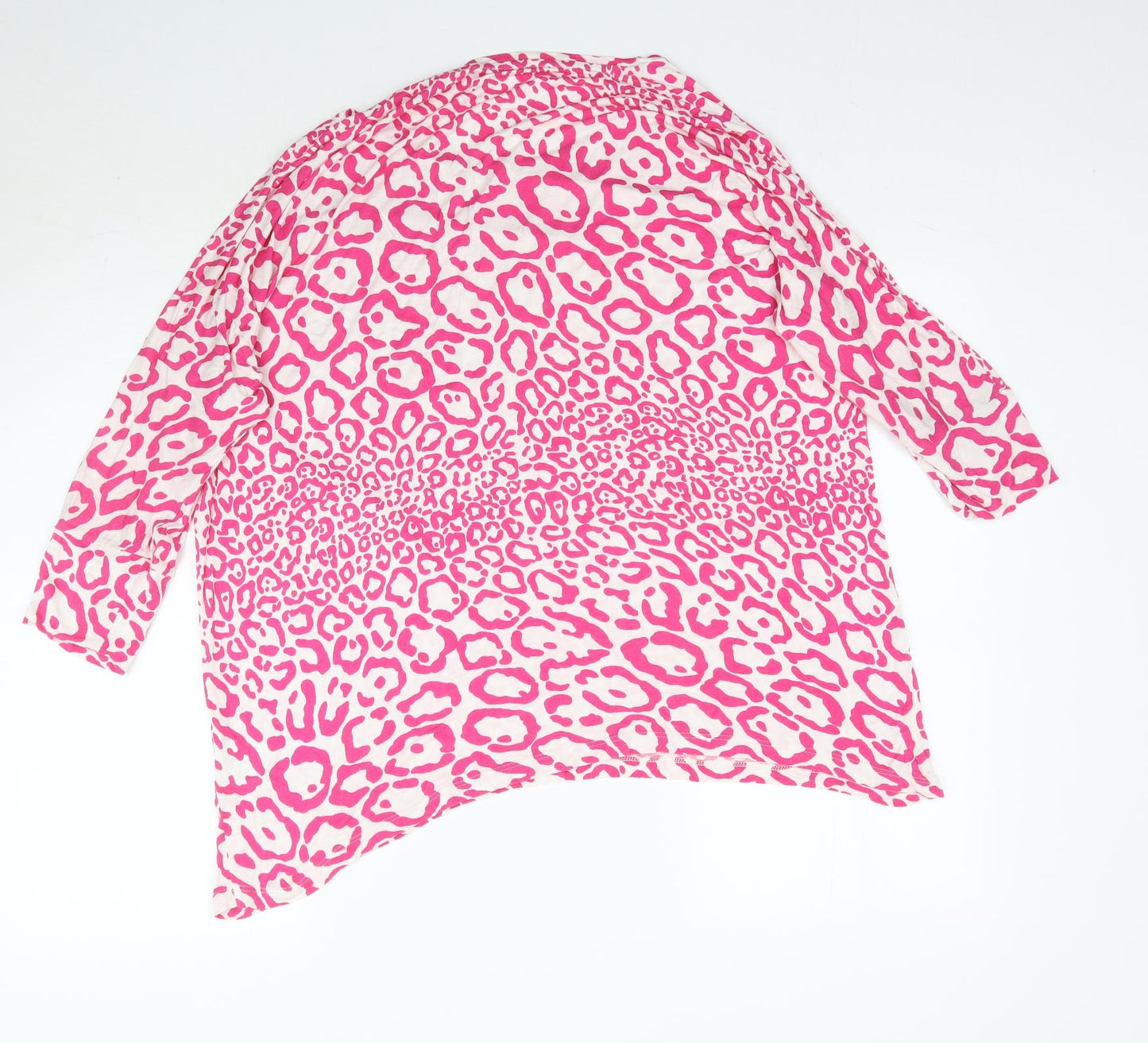 Jaeger Womens Pink Animal Print  Basic T-Shirt Size XL