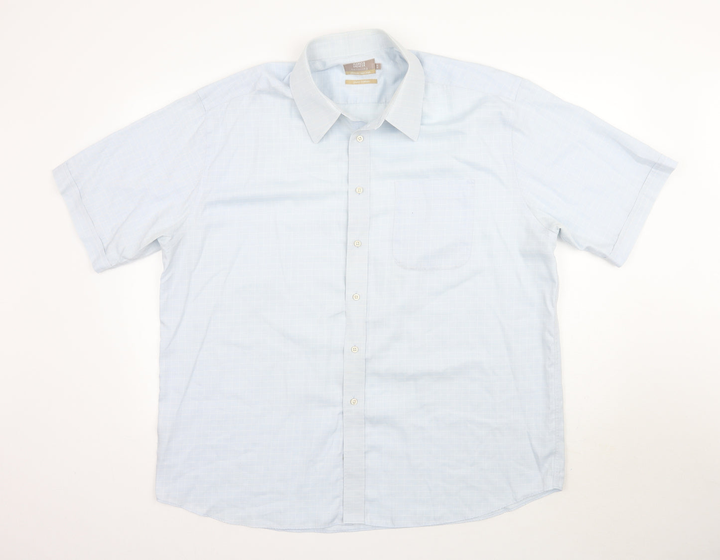 Marks and Spencer Mens Blue    Button-Up Size 18  - Check print