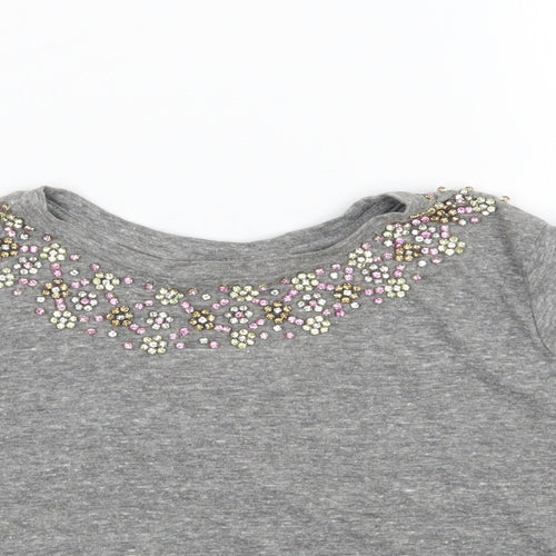 Topshop Womens Grey   Cropped T-Shirt Size 4