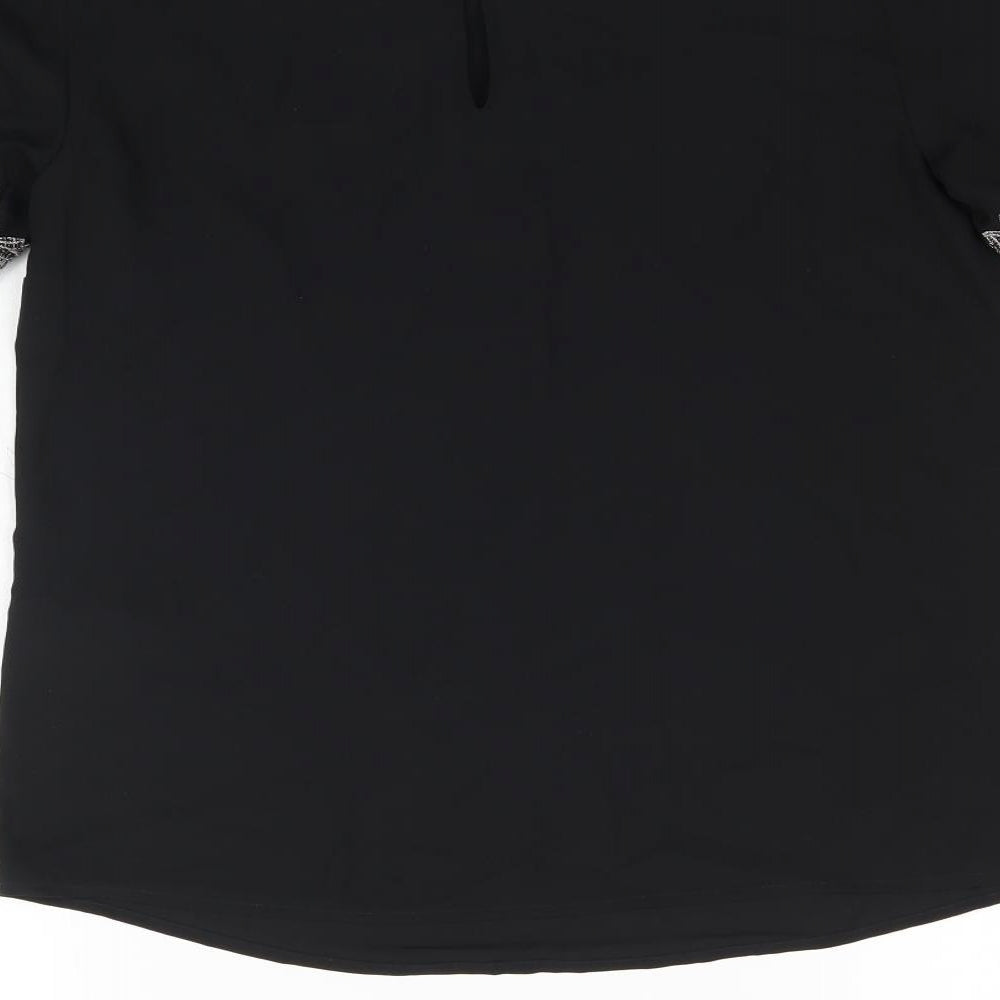 Oasis Womens Black   Basic Blouse Size 8  - Lace style detail