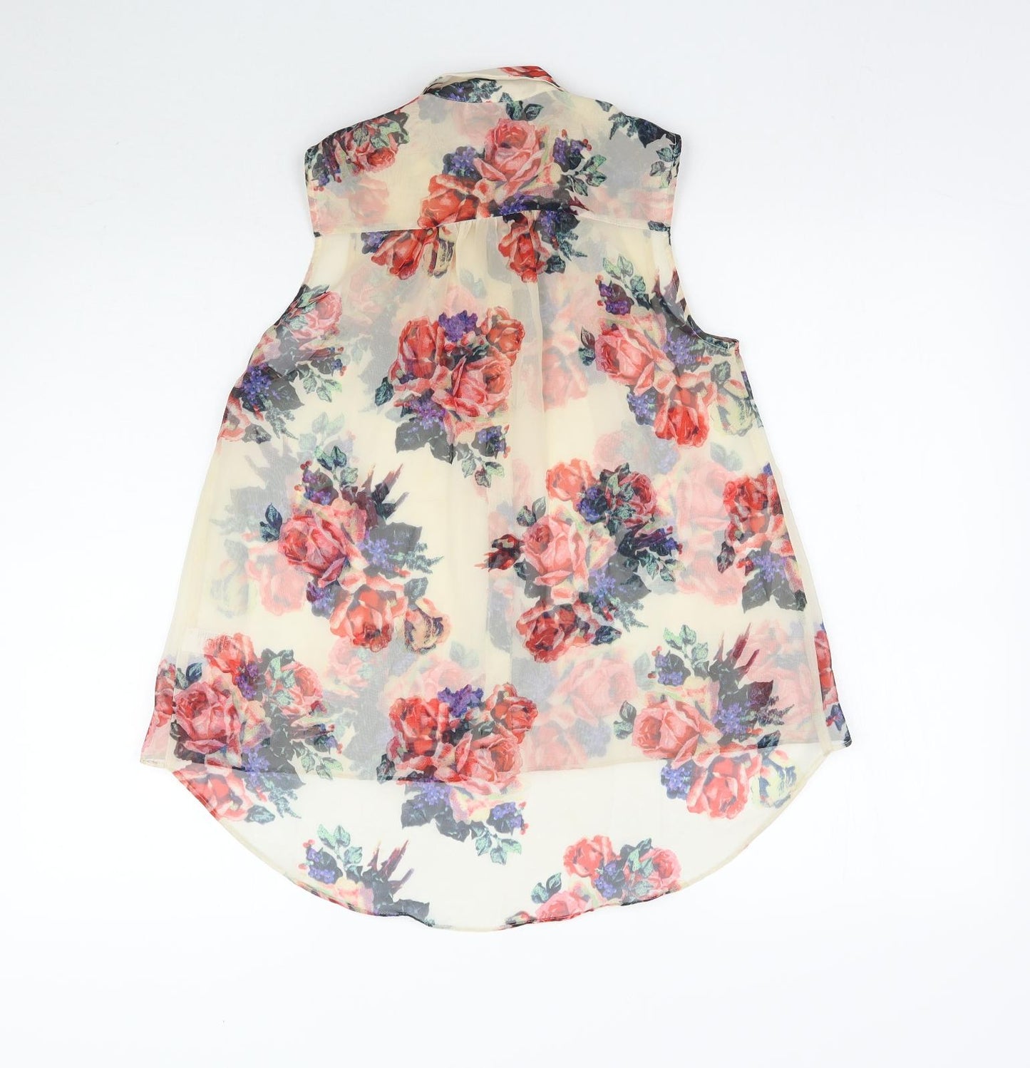 Topshop Womens Multicoloured Floral  Basic Button-Up Size 6
