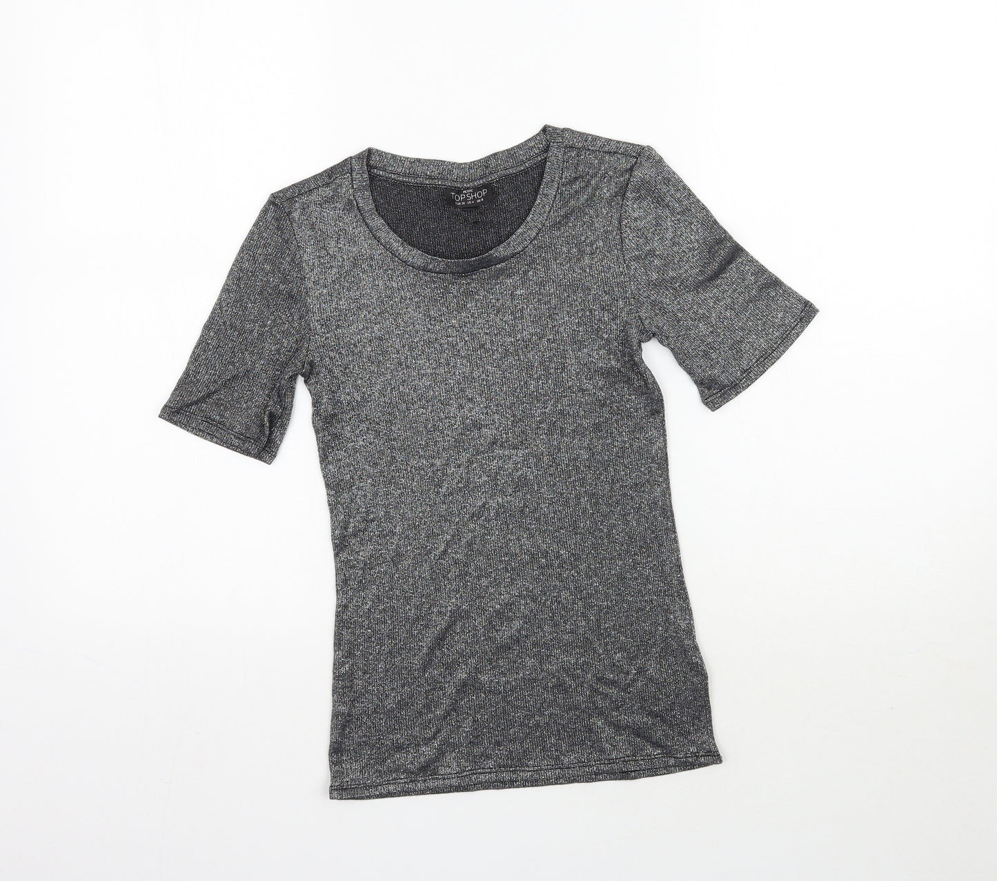 Topshop Womens Silver   Basic T-Shirt Size 8