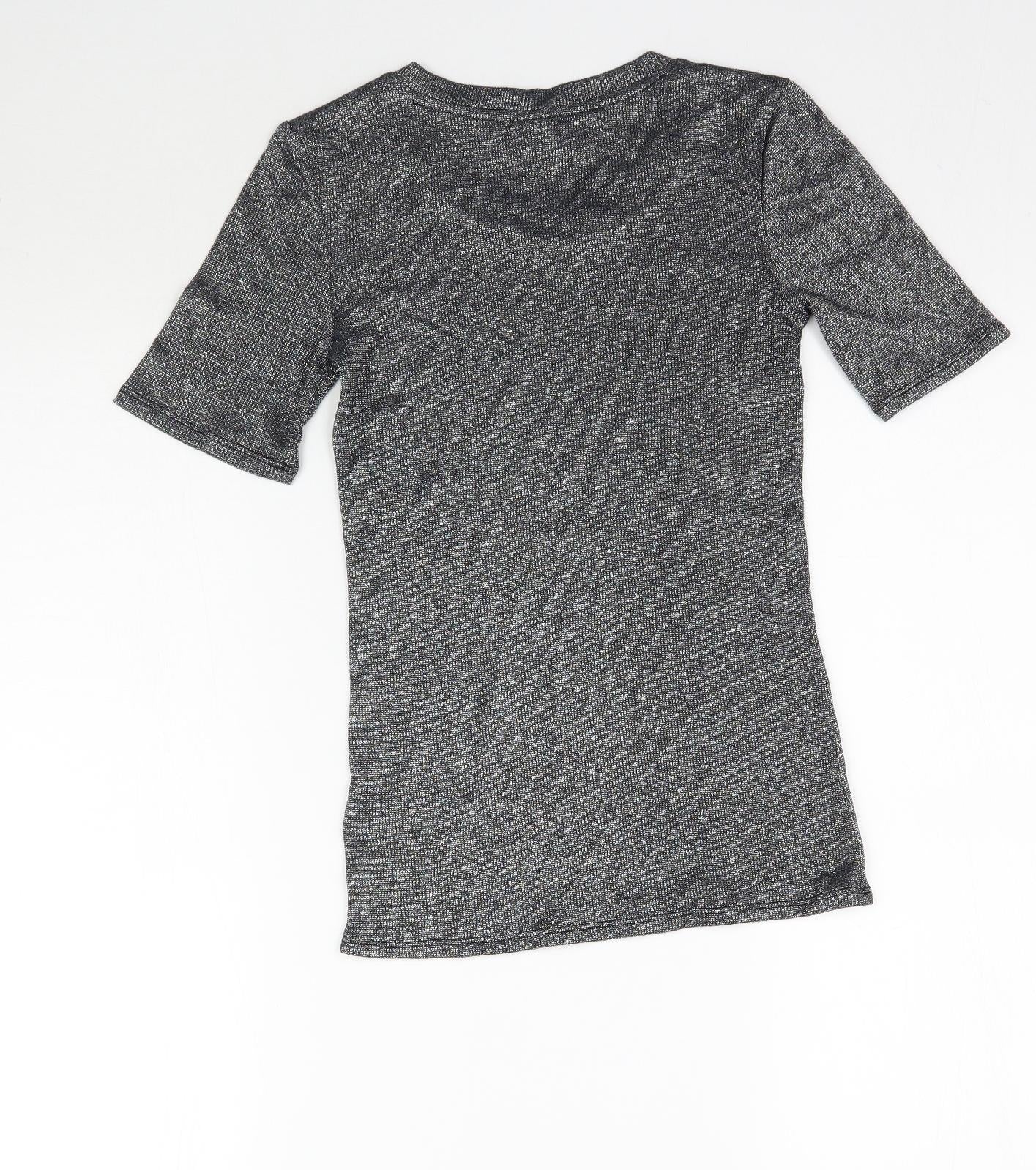 Topshop Womens Silver   Basic T-Shirt Size 8