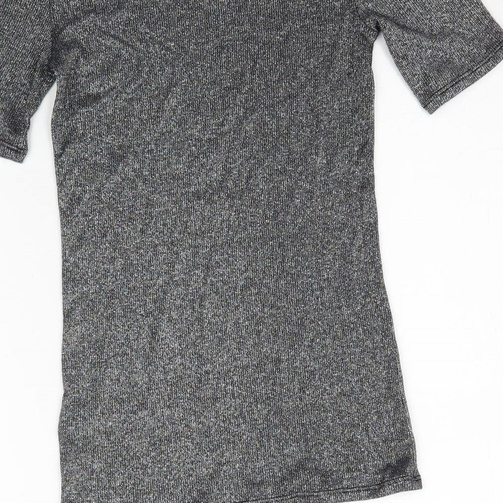 Topshop Womens Silver   Basic T-Shirt Size 8