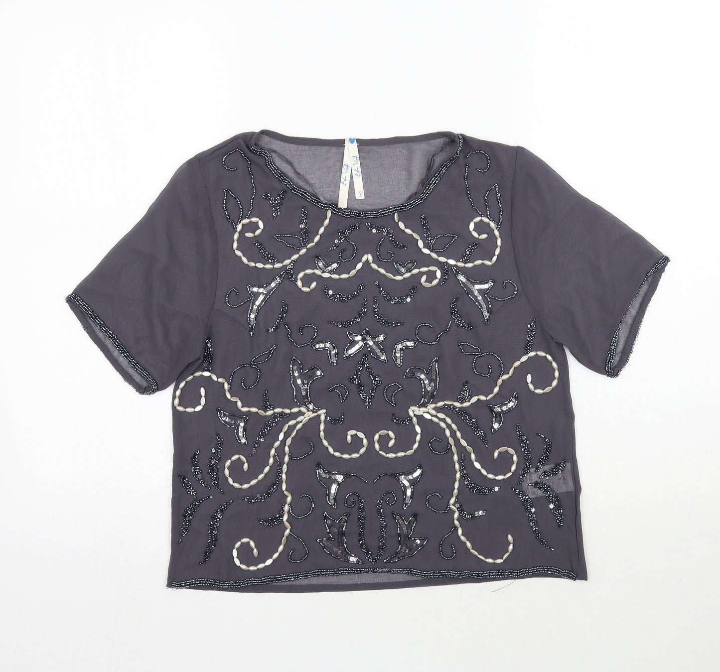 Blue Vanilla Womens Grey   Basic Blouse Size S