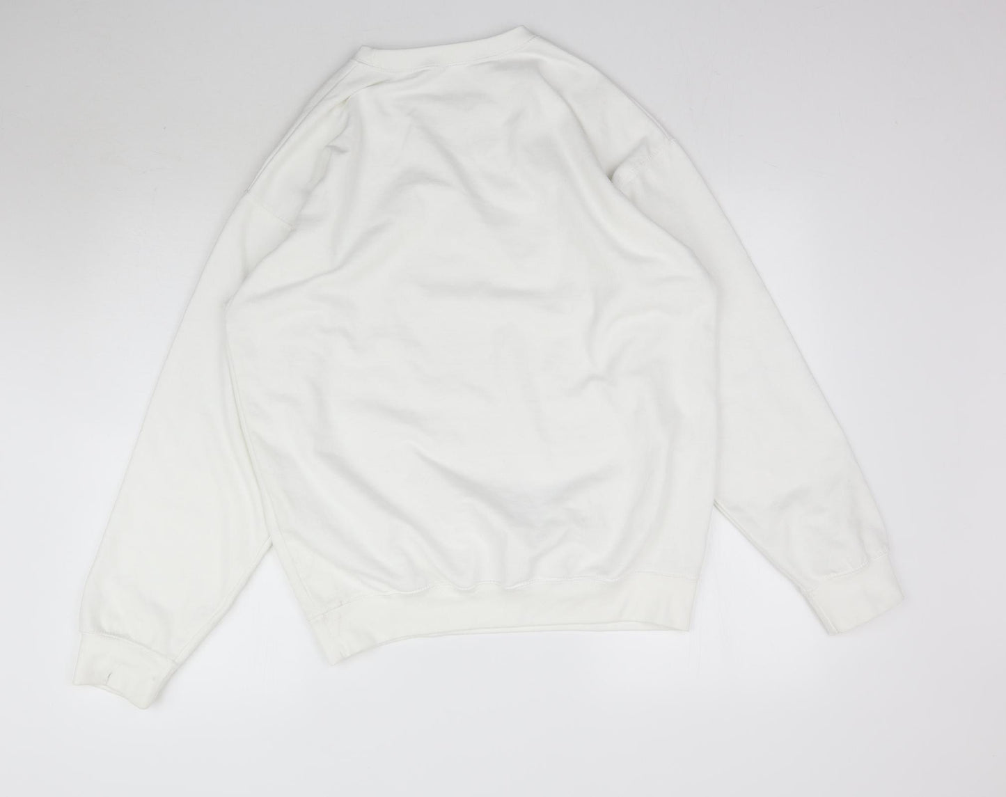 Pretty Little Thing Womens White   Pullover Hoodie Size L