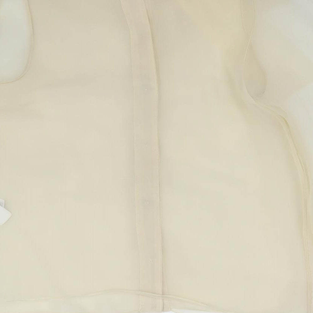 Zara Womens Beige   Basic Button-Up Size S  - Sheer