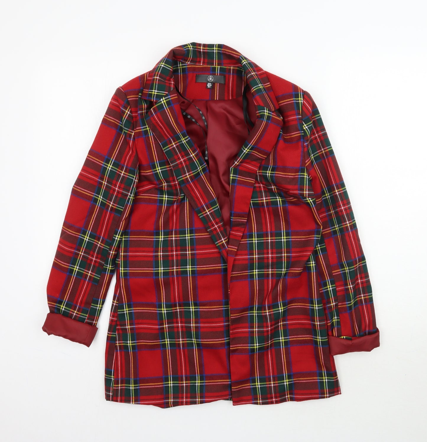 Missguided Womens Multicoloured Plaid  Jacket Blazer Size 6