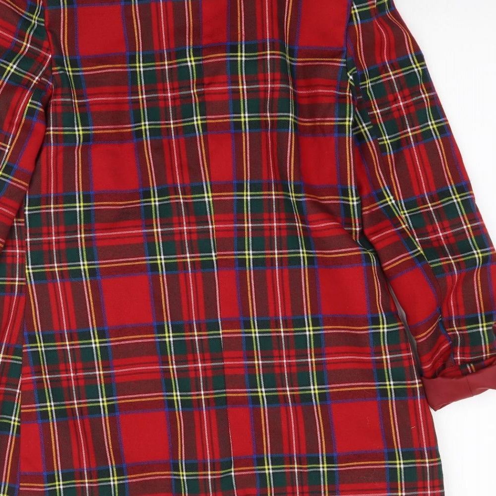 Missguided Womens Multicoloured Plaid  Jacket Blazer Size 6