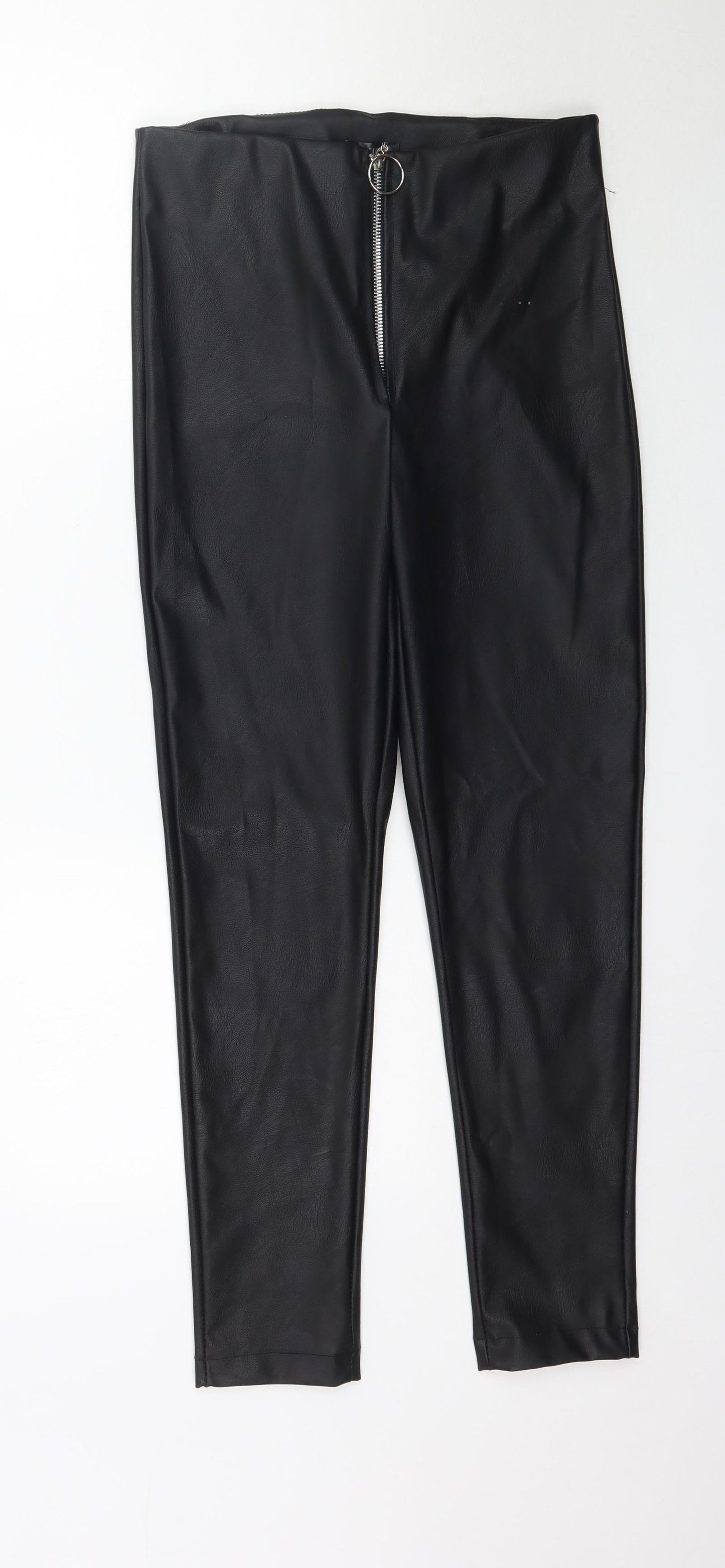 Rebellious Womens Black   Trousers  Size 8 L27 in - Faux Leather