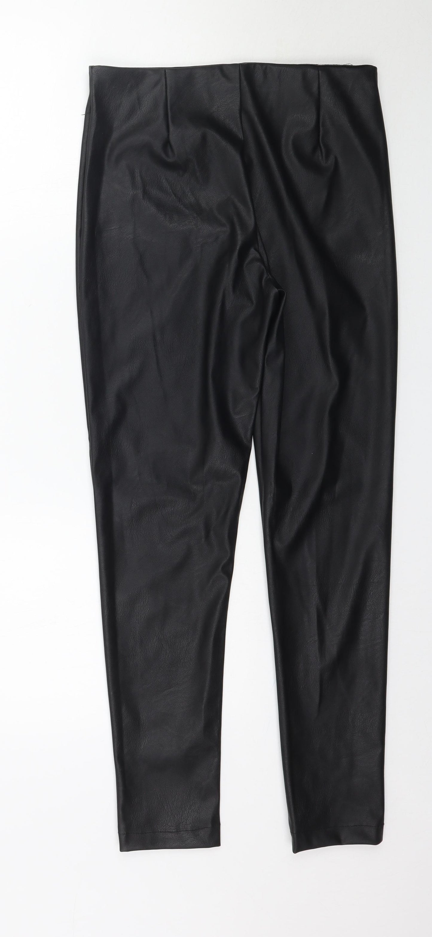 Rebellious Womens Black   Trousers  Size 8 L27 in - Faux Leather