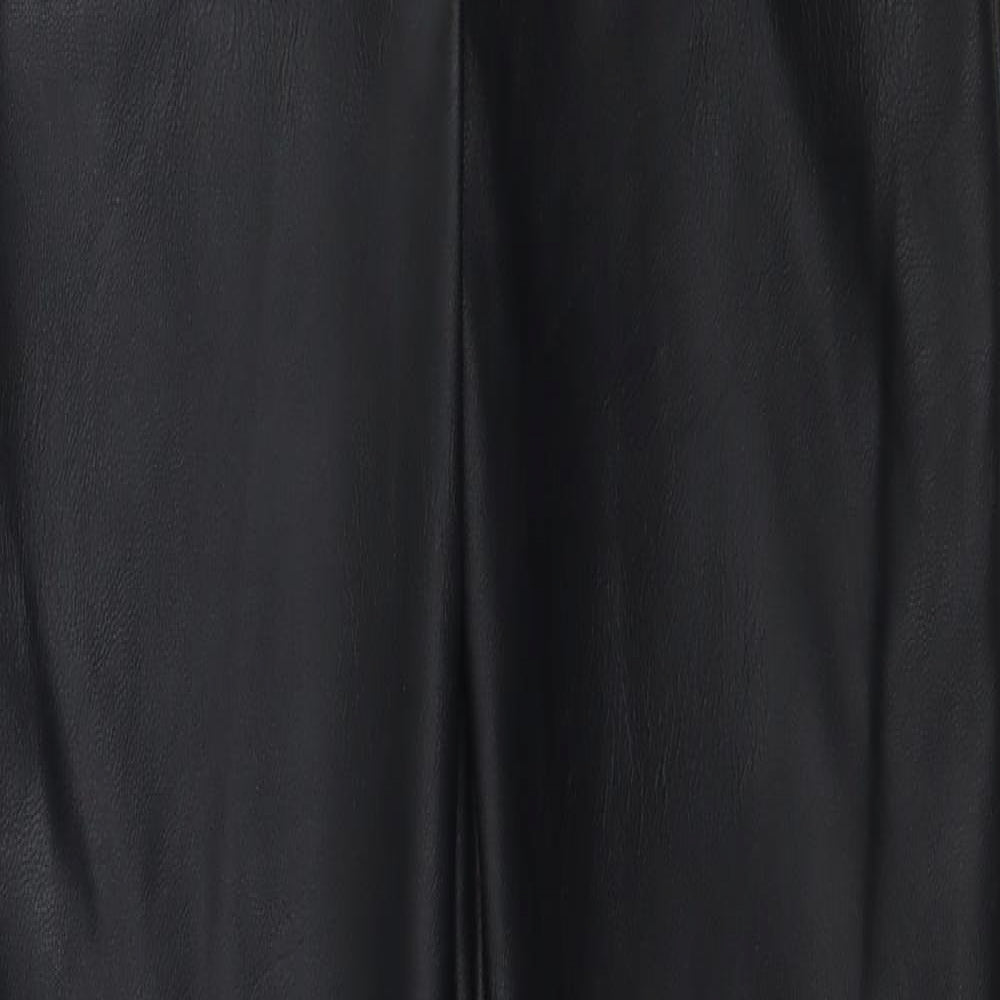 Rebellious Womens Black   Trousers  Size 8 L27 in - Faux Leather