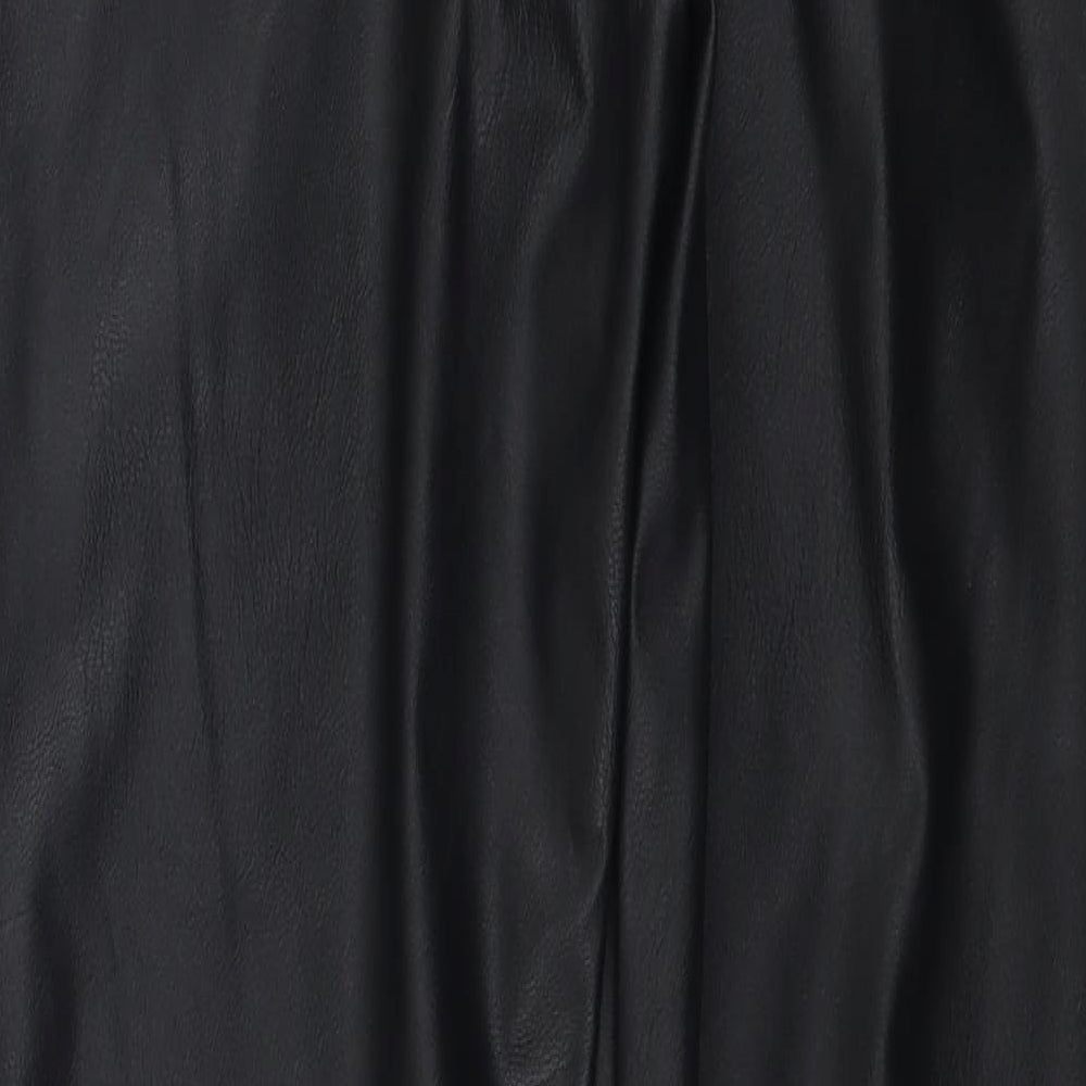 Rebellious Womens Black   Trousers  Size 8 L27 in - Faux Leather