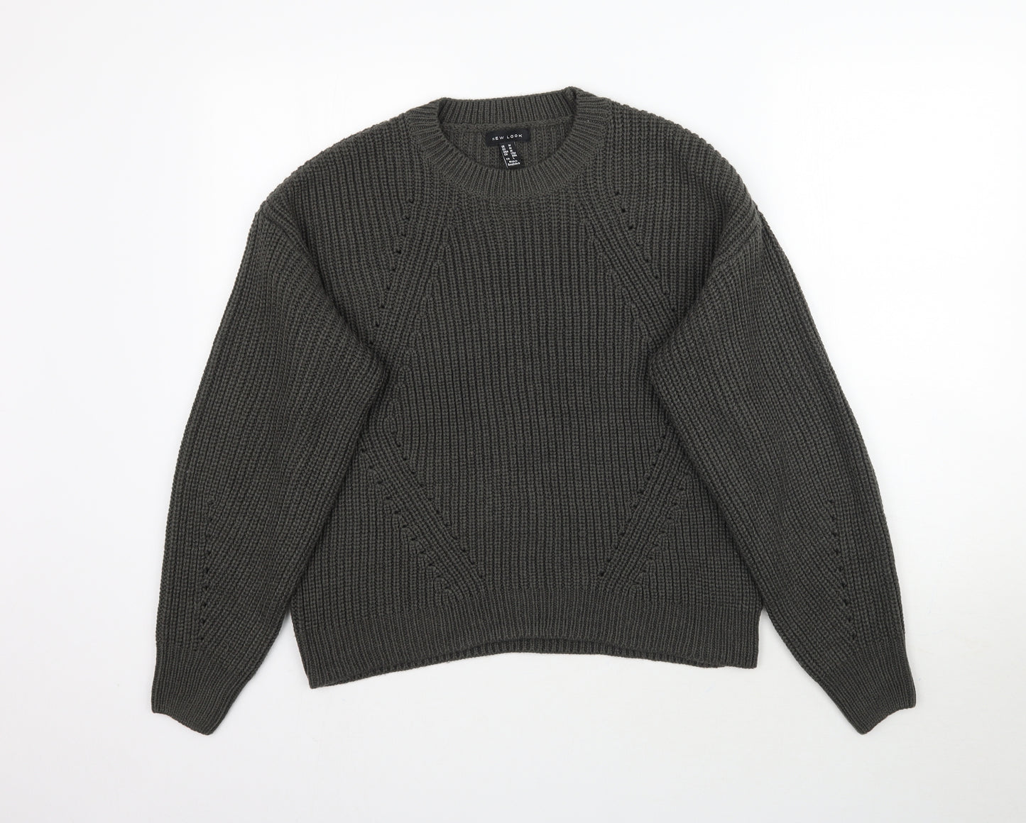 New Look Mens Grey  Knit Pullover Jumper Size M