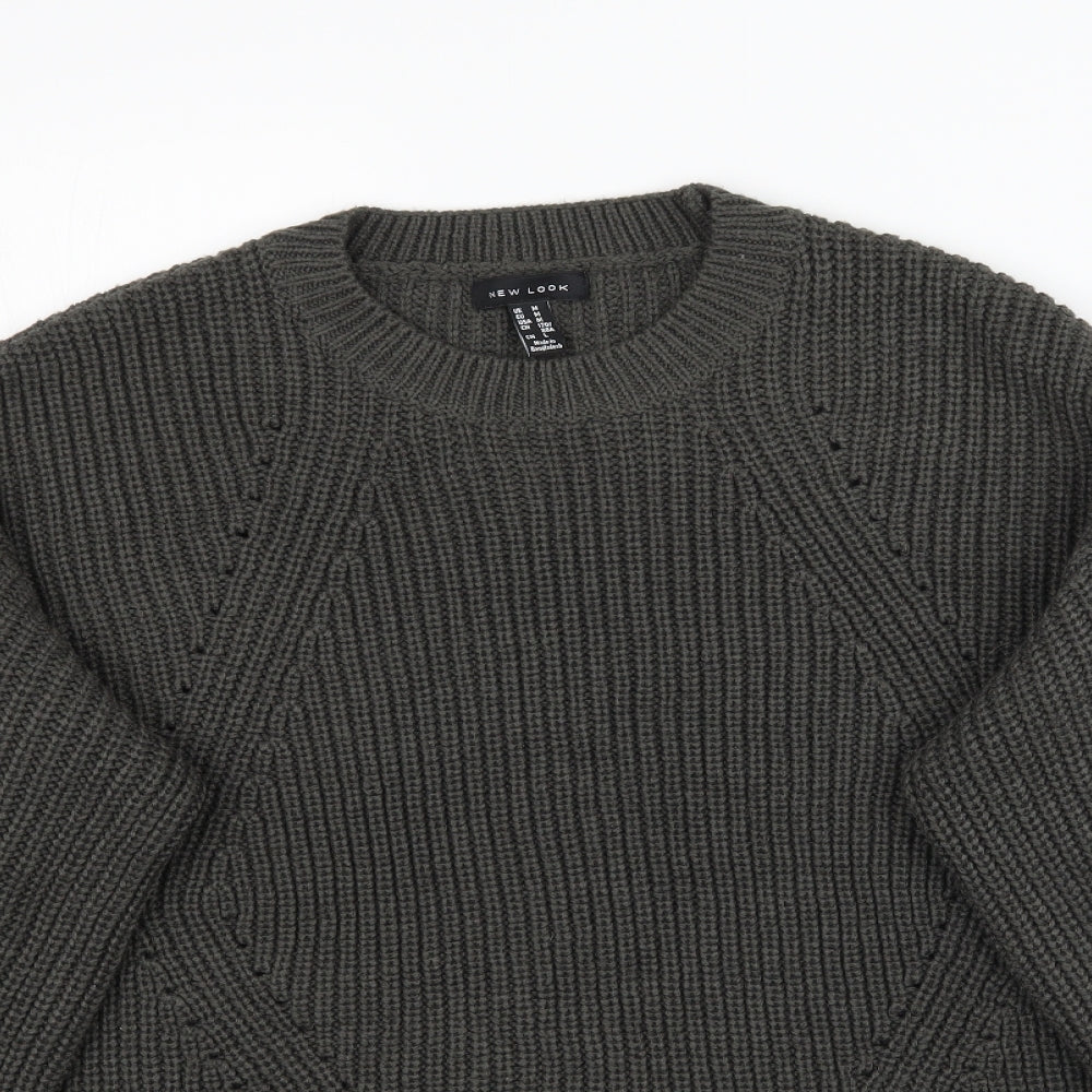 New Look Mens Grey  Knit Pullover Jumper Size M