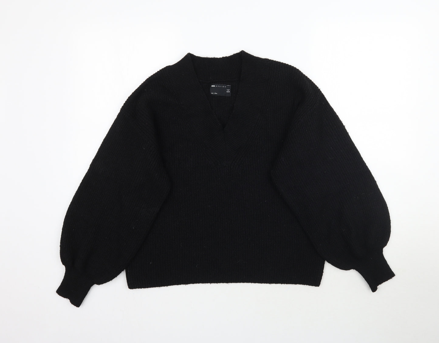 ASOS Womens Black  Knit Pullover Jumper Size 6  - Balloon sleeve