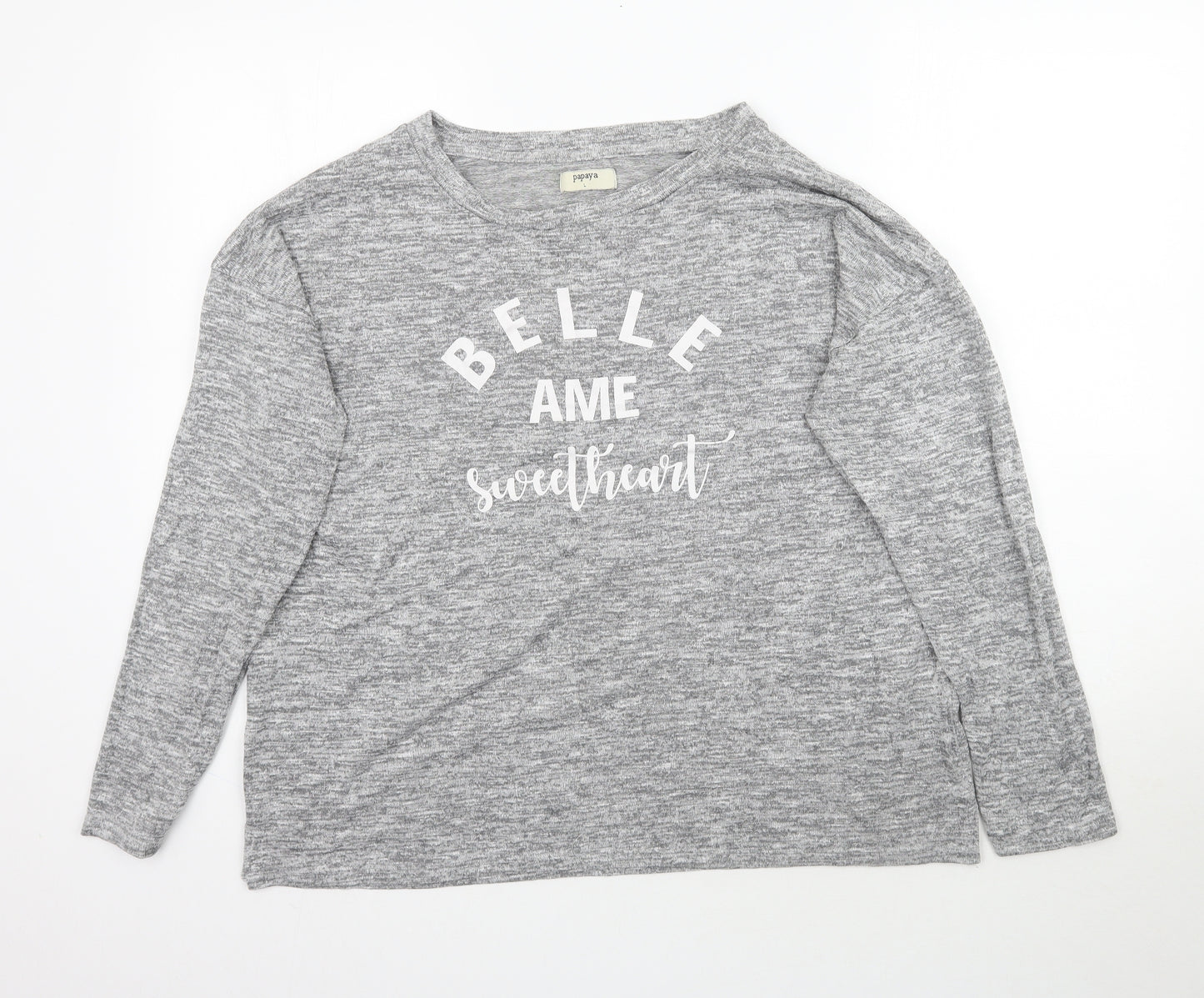 Matalan Womens Grey   Basic T-Shirt Size L  - Belle AME Sweetheart